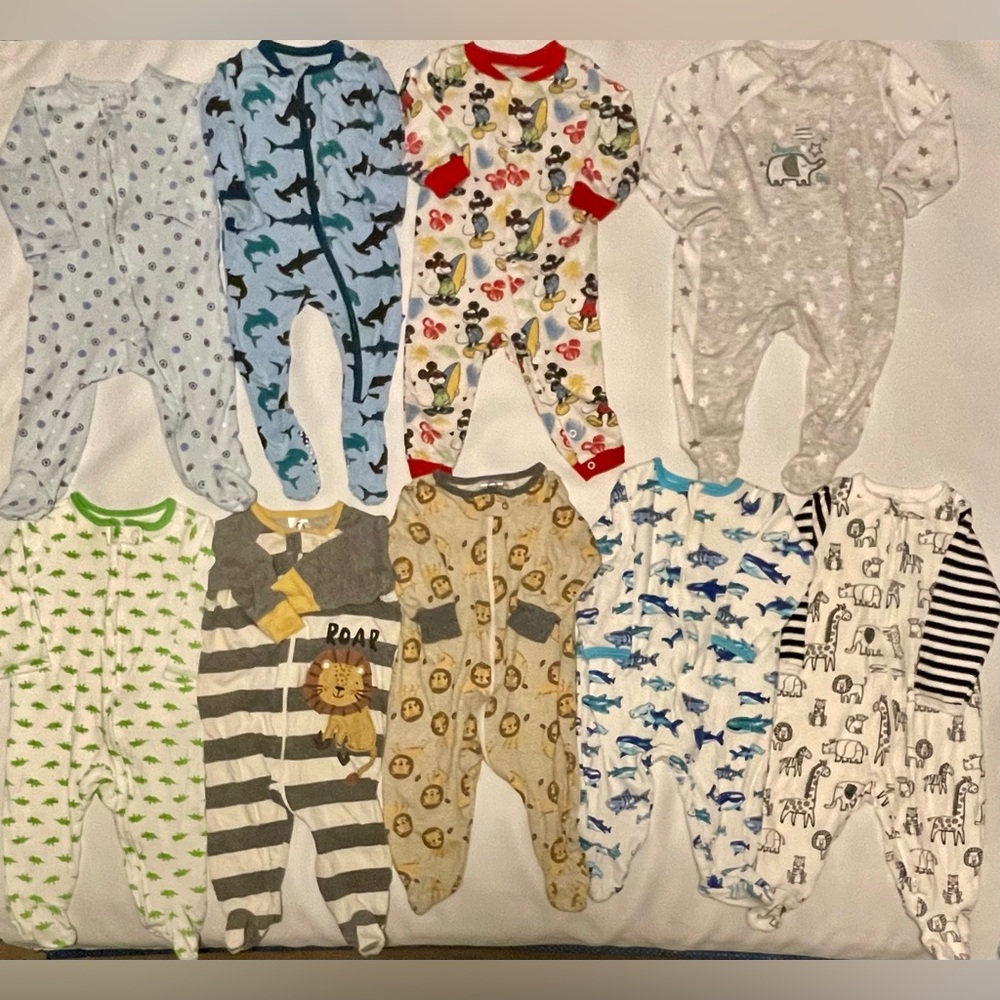 9pc Baby Sleepers bundle 3-6mo